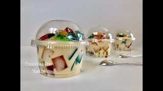 Coctel de Gelatinas de Mosaicos con piña colada ( postre liquido)