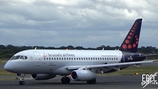 Brussels Airlines (Cityjet) Sukhoi Superjet 100 Landing at Manchester Airport