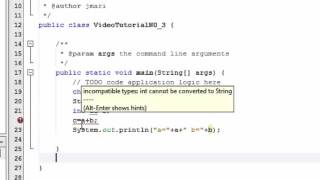 Java Video Tutorial No 3 . Variables String Parte I