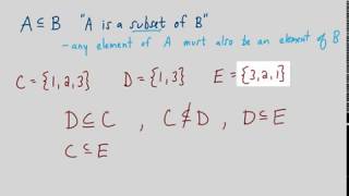 Subsets and Proper Subsets