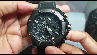 Review dan cara atur setting jam tangan Alexandre Christie AC 9601 MCL sport pria kulit