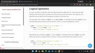 Python Programming MOOC 2026 - Part 2.3.1 Logical Operators