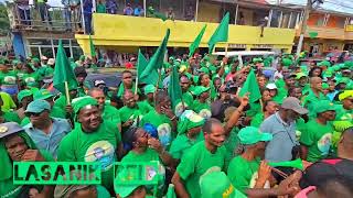 Mama D and the JLP Supporters Block Albert Town Square at  Nomination for By - Election ST