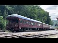 amtrak stops in railroad ghost town with vintage railcars