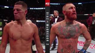 Conor McGregor winning by majority decision against Nate Diaz at UFC 202