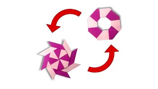 Origami Transforming Ninja Star - how to make origami star