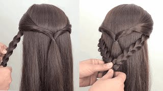 New Easy Open Hairstyle for Girls | Beautiful & Simple Open Hair Hairstyle for Wedding |  Hairstyle