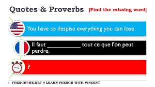 Master Classic French Sayings I Fill in the Gaps Fast # 11