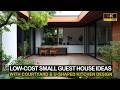 Low-Cost Small Guest House with Courtyard & U Shaped Kitchen Ideas