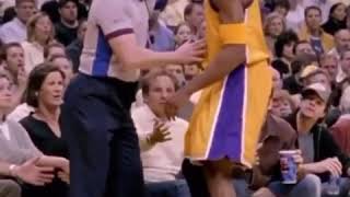 Kobe Bryant helps Michael Jordan up after he accidentally knocks him down💜💛