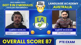 Chirag got 8 Each in PTE | 9 in 2 Modules | Know his Strategies | Language Academy PTE NAATI IELTS