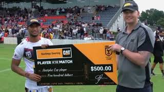 PNG Hunters Fullback Morea Morea becomes the Player of The Match in debut againts Western Clydesdale