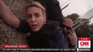 Israele, la corrispondente di Cnn scappa da una pioggia di missili: la fuga in diretta