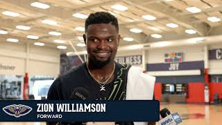 Zion Williamson on staying healthy, chemistry with Dejounte Murray | Pelicans Practice 1/30/25