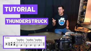 Cómo tocar THUNDERSTRUCK en BATERÍA - AC/DC (TUTORIAL Español)