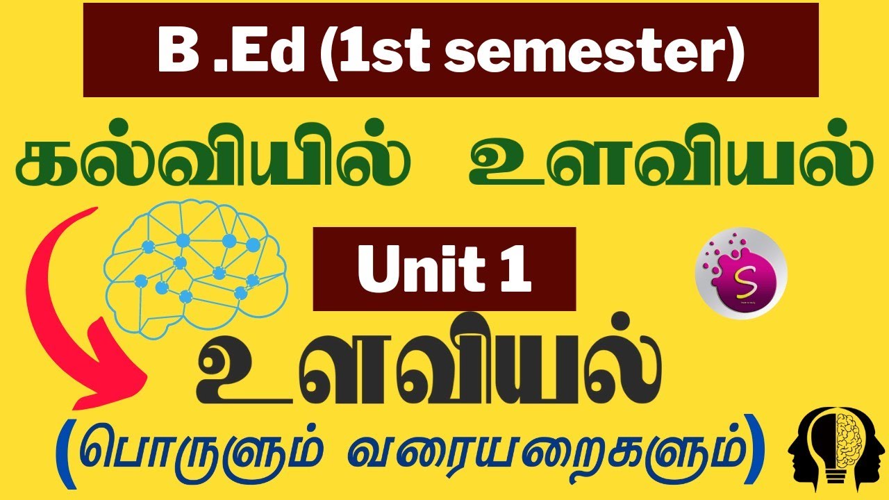 உளவியல் பொருள், வரையறைகளும் / Unit 1 / கல்வியில் உளவியல் / B.Ed New ...