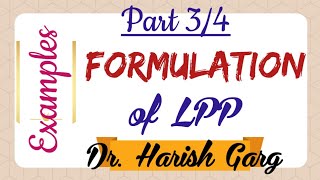 Formulation of LPP - Part 3