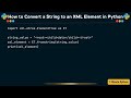 How to Convert a String to an XML Element in Python