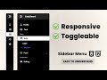 Sidebar Menu Using HTML CSS JavaScript | Responsive Sidebar Navigation Menu