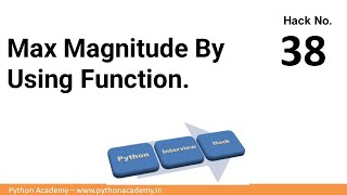 Max Magnitude By Using Function.