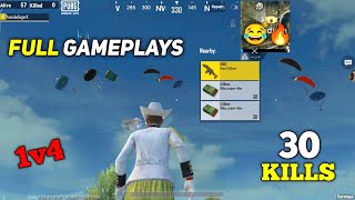 30 KILLS 🔥 NEW 1V4 FULL GAMEPLAYS 5 FINGERS CLAW - PUBG MOBILE LITE BGMI LITE