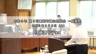 【令和5年 第2回東栄町議会定例会 一般質問】伊藤真千子 議員