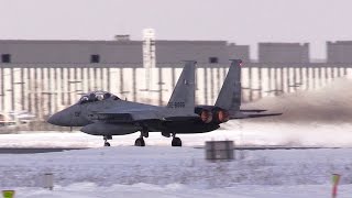 北の護り!!! F-15Jイーグルのアフターバーナー離陸 航空自衛隊千歳基地第203飛行隊