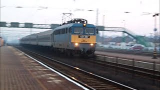 431 057 halad át Újszászon gyorsvonattal Budapest-Keleti felé