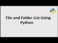 Files and Folder list in Python