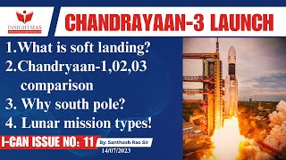 I-CAN Issues || Chandrayaan-03 launch,soft landing,Lunar missions explained by Santhosh Rao UPSC