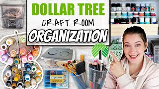 DOLLAR TREE CRAFT ROOM ORGANIZATION HACKS & IDEAS | Organization On A Budget | Dollar Tree DIY