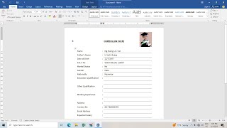 Ms Word တွင် CV Form ရေးနည်းနှင့် မျဉ်းကြောင်းပေါ်စာရိုက်နည်း#word #msword #cv