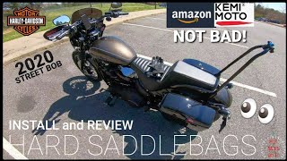 $100 Harley Softail Street Bob Amazon Hard Saddlebags | Install and Review.