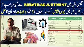 55. What is Rebate/Adjustment in Gas bill SNGPL|Rebate Adjustment meaning in Urdu|SNGPL|SSGC