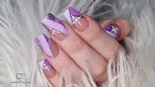 Get Your Winter Sparkle On With These Purple Nails \u0026 Snowflakes