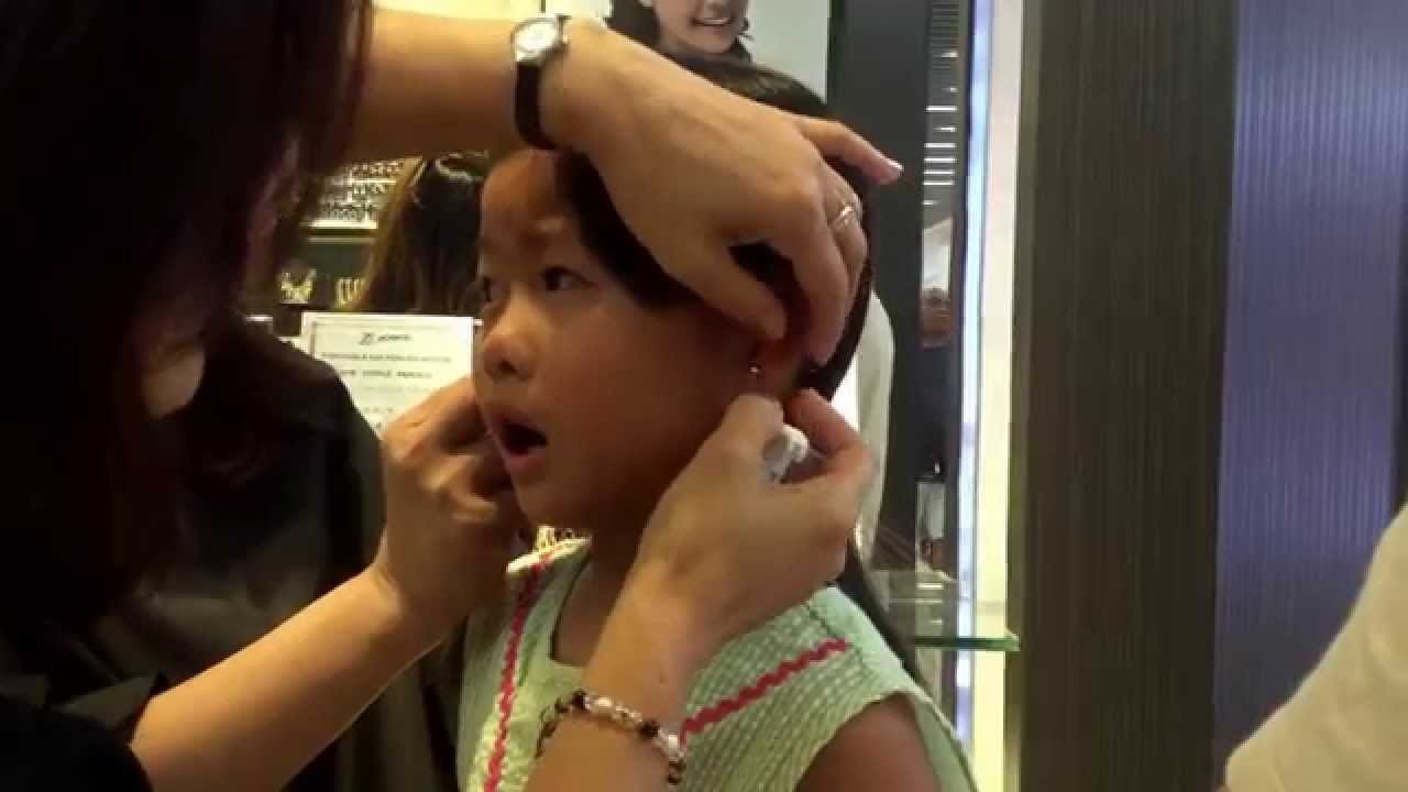 Ear Piercing @ B*dazzle Jewelry, Singapore - YouTube