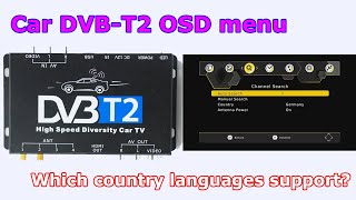 OSD menu of in-car DVB T265 H265 HEVC Digital TV Receiver, what country languages supports?