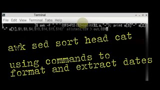 using awk to change date format and sed to select dates