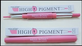 Honest review MISS ROSE HIGH Pigment Lipstick 2in1 Lipliner from||Flipkart