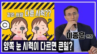 양쪽 눈 시력이 다르면 큰일?