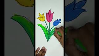 Easy Flower Drawing for Kids | Beginner's Drawing #shorts