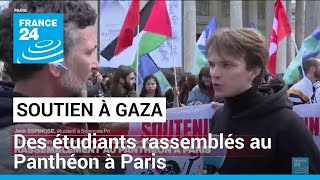 Mobilisation étudiante en soutien à Gaza : rassemblement au Panthéon à Paris • F