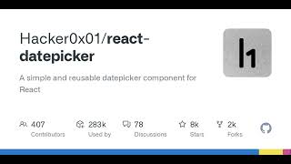 GitHub - Hacker0x01/react-datepicker: A simple and reusable datepicker component for React