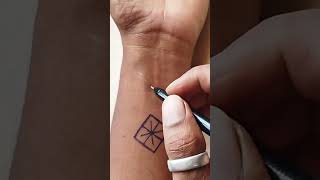 DIY illusion tattoo design by pen | how to make illusion tattoo easily | #viral #shorts #short