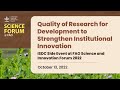 Quality of Research for Development (QoR4D) to Strengthen Institutional Innovation