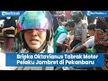 AKSI HEROIK Polisi Tabrak Motor 2 Kawanan Jambret di Pekanbaru