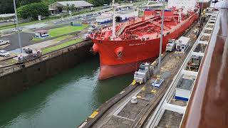 Entering the locks of Panama from the Atlantic Ocean to Gatun Lake onboard NCL Gem