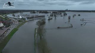 Hoog water in de IJssel bij Hattem, Zalk en De Zande december 2023