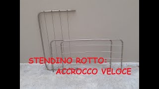 Accrocco veloce con lo stendino verticale rotto Broken drying rack Séchoir cassé Kaputter Wäschestän