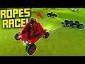 We Race To The Finish, But Our Cars Are Attached WITH ROPE!  - Scrap Mechanic Multiplayer Monday